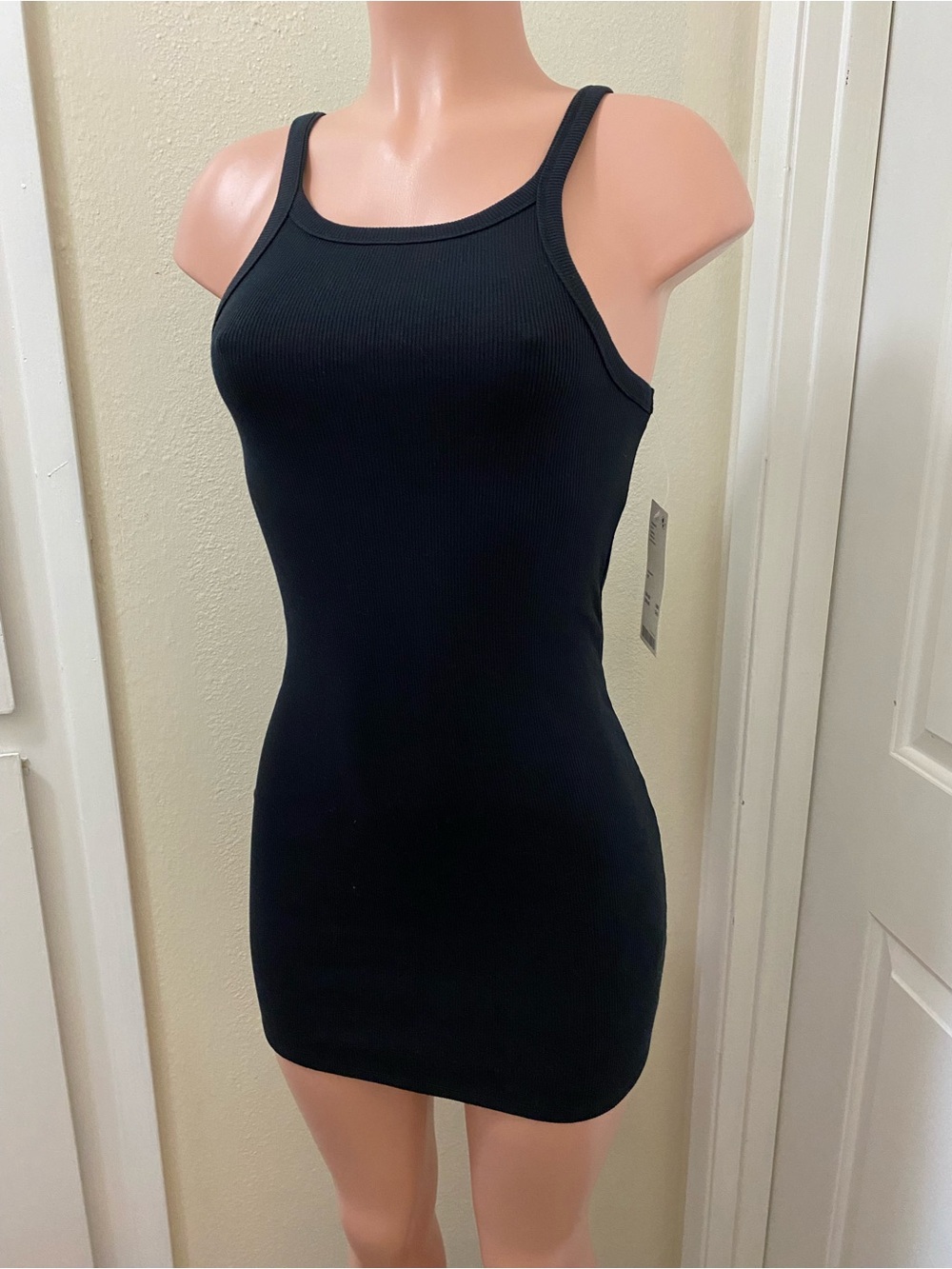 NWT Urban outfitters black mini ribbed tank dress.